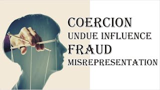 Coercion Undue Influence Fraud Misrepresentation  Indian Contract Act 1872  Law Guru [upl. by Nahsab]