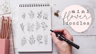 Mini Floral Doodles  Learn To Draw Simple Flowers [upl. by Loring]