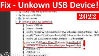 Unknown USB Device Device Descriptor Request Failed  Fix [upl. by Puduns947]