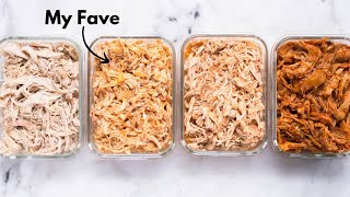 Slow Cooker Shredded Chicken Meal Prep 4 WAYS [upl. by Supat]