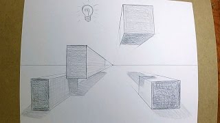 How to Draw Boxes in 1Point Perspective [upl. by Leahicm]