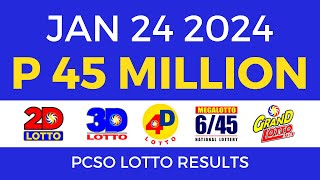 Lotto Result January 24 2024 9pm PCSO [upl. by Quita446]