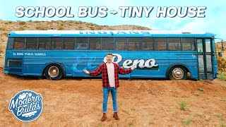 DIY SCHOOL BUS TINY HOUSE CONVERSION EP 1  MODERN BUILDS [upl. by Sykes]