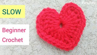 How to Crochet a Heart for Beginners I Step by step tutorial [upl. by Atnahs]