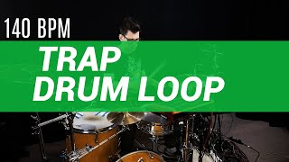 Trap drum loop 140 BPM  The Hybrid Drummer [upl. by Seavey]