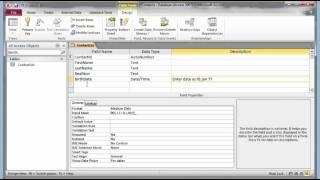 Microsoft Access 2007 2010 part 1 Tables [upl. by Mendez]