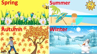 Four Seasons in English 🌞  Seasons amp Weather vocabulary [upl. by Laitselec872]