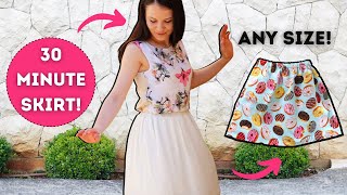 How to sew a gathered skirt in 30 minutes  QUICK and EASY tutorial [upl. by Limhaj]