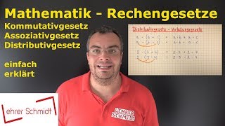 Rechengesetze Kommutativgesetz Assoziativgesetz amp Distributivgesetz  Lehrerschmidt [upl. by Edson]