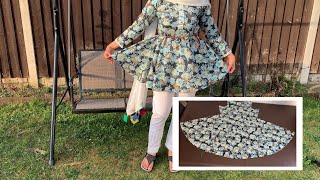 Beautiful short frock cutting and stitching easy tutorial [upl. by Kwok]