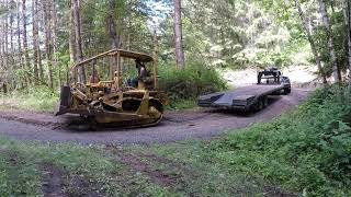 Cat D47U dozer part 2 Recovery from the woods [upl. by Dnaltruoc]