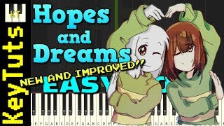 NEW AND IMPROVED Hopes and Dreams amp SAVE the World  Easy Mode Piano Tutorial Synthesia [upl. by Ynnavoeg]