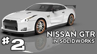 2Solidworks Tutorial  Model a NISSAN GTR [upl. by Nnawtna627]