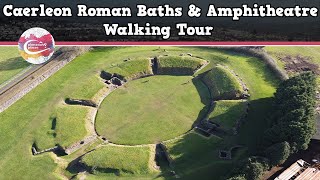 CAERLEON ROMAN BATHS amp AMPHITHEATRE WALES  Walking Tour  Pinned on Places [upl. by Lebama]