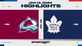 NHL Highlights  Avalanche vs Maple Leafs  January 13 2024 [upl. by Doner]