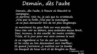 Demain Dès L’aube DE Victor Hugo [upl. by Eindys]