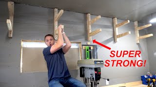 Super Strong Lumber Storage Rack  How To Build [upl. by Haropizt754]