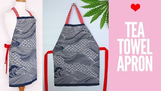 DIY Tea Towel Apron  Dish Cloth Apron Tutorial [upl. by Ailaro32]