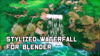 Tutorial Stylized waterfall in Blender [upl. by Deerdre]