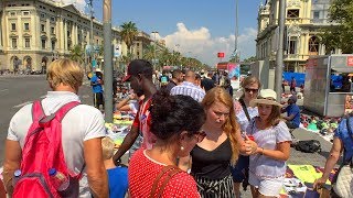 Barcelona’s La Rambla COMPLETE WALK from Catalonia Square to the Port [upl. by Mobley]