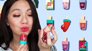 디어 달링 워터젤 틴트 Etude House ICE CREAM Dear Darling Water Gel Tint Full Lip Swatches amp Review [upl. by Halfon]