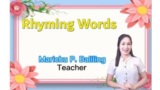 Rhyming Words  Grade 1  Quarter 3 [upl. by Marvella]