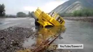 Russian truck stuck in river cheats death [upl. by Acisseg277]