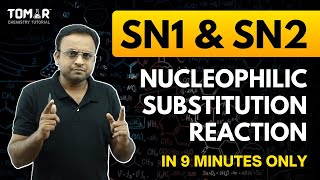 Nucleophilic substitution reaction  SN1 amp SN2 Class 12 Haloalkane and Haloarenes [upl. by Adlen]