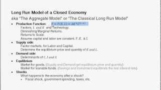 The Classical Model  A Closed Economy in the Long Run amp Market for Loanable Funds  Macroeconomics [upl. by Shayla]