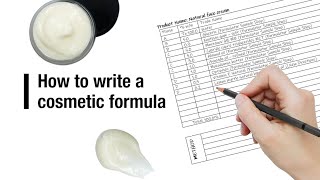 How to write a cosmetic formula [upl. by Arorua]