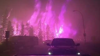 Man records harrowing fire evacuation in Canada [upl. by Roee929]