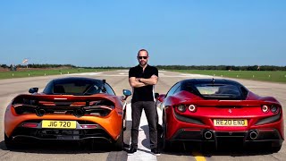 DRAG RACE FERRARI F8 vs MCLAREN 720S [upl. by Elbert]