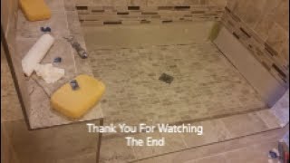 How To Grout Shower Floor  Step By Step  Grout Mosaic Tile [upl. by Ardnassak]