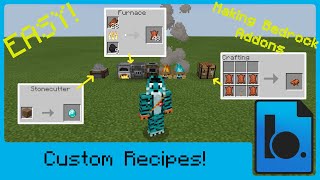 Minecraft Bedrock Addons Tutorial  Custom Recipes  Windows 10 [upl. by Oinigih]