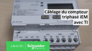 Comment câbler un compteur triphasé iEM avec TI   Schneider Electric France [upl. by Oecam]