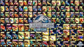 ALL 132 MAX LEVEL 40 DINOS JURASSIC WORLD [upl. by Candie568]