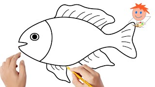 How to draw a fish 4  Easy drawings [upl. by Acilegna]