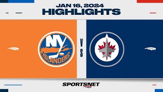 NHL Highlights  Islanders vs Jets  January 16 2024 [upl. by Knutson]