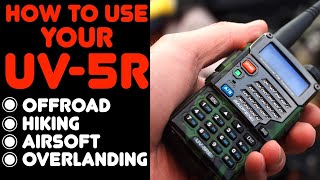 How To Program The Baofeng UV5R For OffRoading Hiking Airsoft Using The Keypad [upl. by Melisandra]