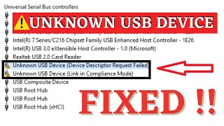 Unknown usb device Device descriptor request failed [upl. by Mignon]