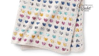 How To Easy Crochet Heart Stitch Baby Blanket [upl. by Kev]