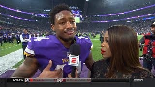 Stefon Diggs Emotional Postgame Field Interview  Saints vs Vikings  Jan 14 2018 [upl. by Eciram]