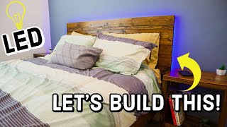 DIY Modern LED Headboard  Woodworking Build [upl. by Sanfourd501]