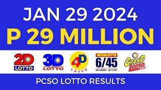 Lotto Result January 29 2024 9pm PCSO [upl. by Hgielsel]