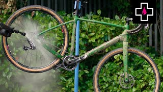 How to use MucOff Bio Drivetrain Cleaner on a muddy gravel bike [upl. by Sukramaj208]