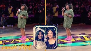 Just Like Mom Erica Campbells Daughter Krista Sings National Anthem For WNBA Game [upl. by Anialeh948]