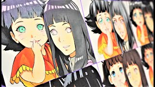 Drawing Hinata Hyuga in different anime styles ナルト 疾風伝 [upl. by Ahsinor]