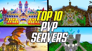 Top 10 Minecraft PVP Servers KitPVPFactionsDuels [upl. by Ecnar730]