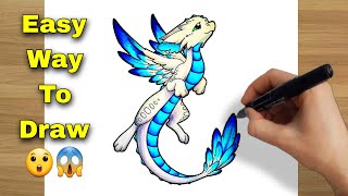 How to draw a Dragon  Flying Dragon Drawing lesson  Trick Art 2025 [upl. by Lempres]