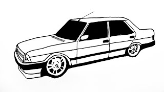 Modifiyeli Tofaş Şahin Çizimi  Kolay Araba Çizimi 3   Easy Car Drawing [upl. by Akisej966]